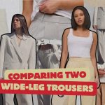 comparing two wide leg trousers image